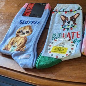 Four pairs of womens Novelty Socks.